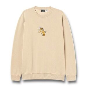 H&M x Warner Bros Tom and Jerry Cream Oversized Unisex Cozy Crewneck Sweatshirt